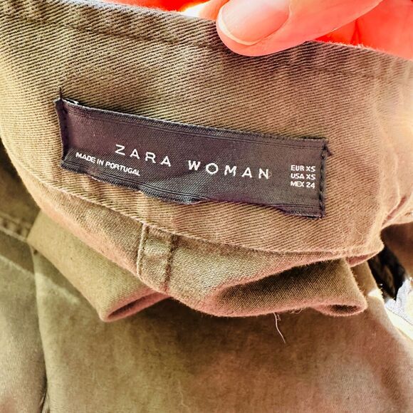 Zara Army Green Grafitti New York Jungle Oversize Zip Utility Jacket 100% Cotton - Picture 11 of 16